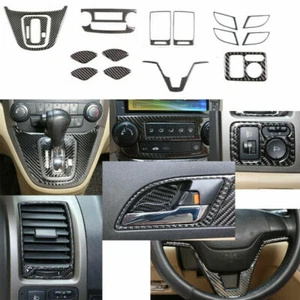 Juego completo de 16 piezas de interior de fibra de carbono para Honda CR-V 2007-2011 - Imagen 1 de 12