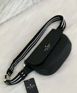 NWT KATE SPADE KB712 ROSIE BELT BAG BLACK LEATHER GOLD CROSSBODY $299 - Picture 1 of 2