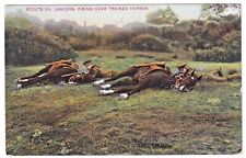 WW1 Scouts 5th Lancers Firing Over Trained Horses Printed Postcard