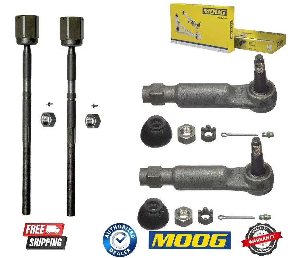 MOOG Front Inner & Outer Steering Tie Rod 4PCS Set For Ford Mustang Thunderbird - Image 1 of 1