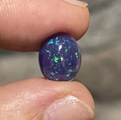 2.25ct 12x10x4.4mm Fine Purple Dyed Pin Fire Oval Ethiopian Welo Opal Ring Gem - Image 1 of 4