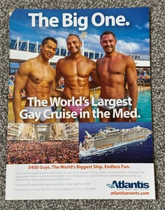 Rare 2019 Magazine Advert Picture Atlantis Oasis of the Sea Gay Cruise Ad - Picture 1 of 2