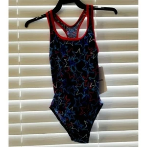 Speedo Girl's Size 8 Bathing Suit, Red, White, & Blue Stars USA New w/ Tags NWT - Picture 1 of 5