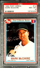 1990 Post Food Issue Cereal #12 Mark McGwire Oakland A's PSA 8 *Only 19 Higher*