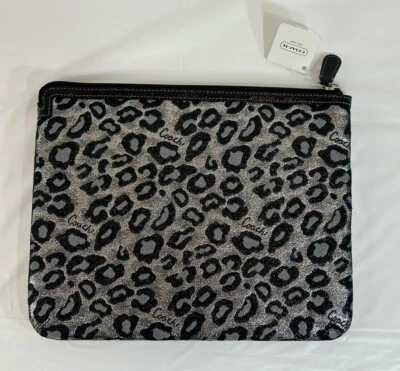 Funda Universal para Tableta Coach Ocelote Metálica Estampado Animal Leopardo Nuevo con Etiquetas Foto 1 de 4