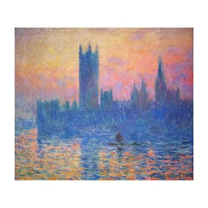 IMÁN NEVERA Claude Monet, Las Casas del Parlamento puesta de sol, reproducción 1903 - Imagen 1 de 7
