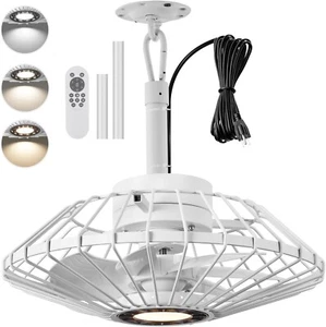 Outdoor 15" Ceiling Fan w Light, Remote Controlled Adjustable Height Small - Picture 1 of 9