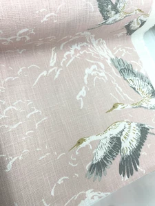 8 metres Laura Ashley Animalia blush curtain fabric FREE POSTAGE - Picture 1 of 6