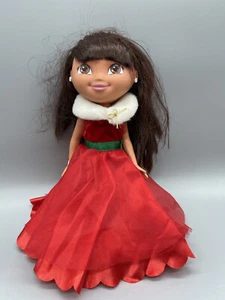 2010 Mattel Fisher Price Dora Doll Holiday Sparkle Christmas Red Dress 11" - Picture 1 of 8