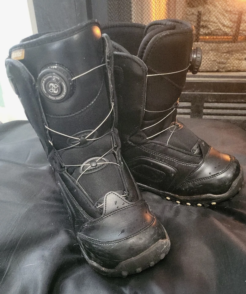 Hit the Slopes- Atlantis Hombres Talla 5 Negro Botas de Snowboard Sistema BOA Cordones Foto 1 de 4