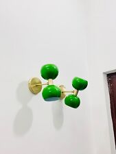 Green Stilnovo Style Diabolo Wall Sconce: Metal and Brass Vanity Light