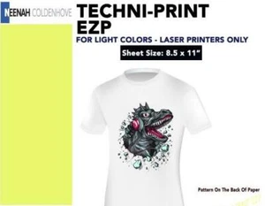 Neenah Techni-Print Laser Heat Transfers for Light Colors 8.5 x 11 (25 Sheets) - Picture 1 of 2