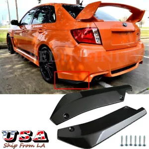 Glossy Black Rear Bumper Lip Diffuser Canards Spoiler for Subaru Impreza WRX STI - Picture 1 of 7