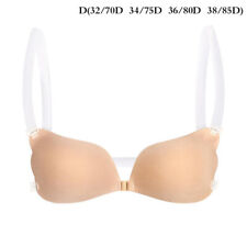 1PC Women Invisible Bra Push Up Silicone Bra with Transparent Straps Backless