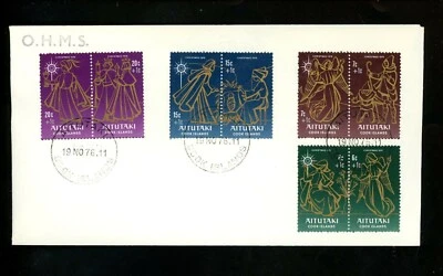 Postal History FDC #B11 - B18 Aitutaki , Cook Islands Christmas 1976 - Image 1 of 2