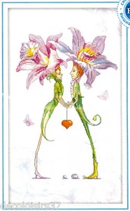 RTO M70005 Orchid Dance Pair of Sweethearts Broderie Point de Croix Compté - Imagen 1 de 1