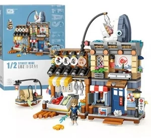 LOZ Street Mini Modular Architecture Set 790pcs #1231 Shark Seafood Shop New - Picture 1 of 9