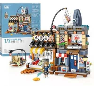LOZ Street Mini Modular Architecture Set 790pcs #1231 Shark Seafood Shop New - Image 1 of 4