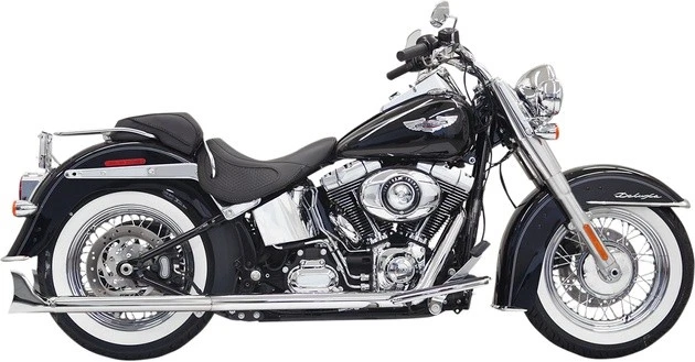 Bassani 30" Fishtail True Duals Exhaust w/o Baffles Chrome Harley Softail 07-17 - Image 1 of 1