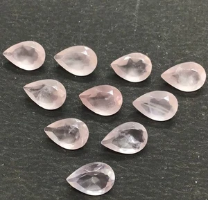 Natural Rose Quartz Pear Cut Faceted AAA Loose Gemstone For Assorted Jewelry - Picture 1 of 9