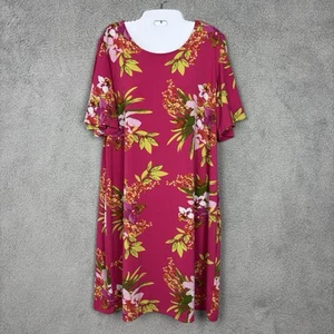 Alexandra Oak Womens Dress Flowy Boho sz XL Flutter Sleeve cottagecore tropical - Picture 1 of 10