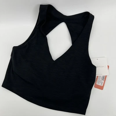 Camiseta sin mangas Beyond Yoga Heather Rib corte fresco negra para mujer mediana nueva con etiquetas Foto 1 de 4