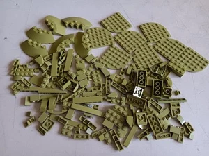 LEGO LOTTO SFUSO DI 165 MATTONCINI PIATTI VERDE OLIVA E PEZZI SPECIALI - Foto 1 di 3