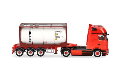 HERPA, MERCEDES BENZ eActros ProCabin F 4x2 con rimorchio a 3 assi TRITON, 1/... - Immagine 1 di 4