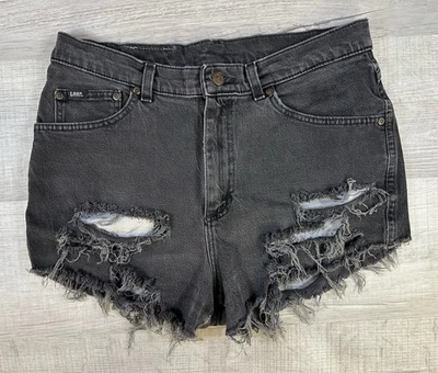 VTG Lee Original Destroyed Jean Short Shorts Cut Off Daisy Dukes Women’s 31X1” - Image 1 of 4