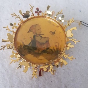 Vintage Hummel Gold Weihnachtsschmuck Sammlung sonniges Wetter rund filagree - Bild 1 von 8