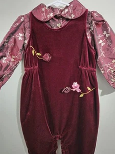Y2k 2007 Sesame Street Elmo Velvet Embroidered Romper Youth Sz 24 Months - Picture 1 of 11