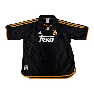 Vtg 1999 Real Madrid Away Jersey Mens L Black La Liga Soccer Adidas Authentic - Image 1 of 4