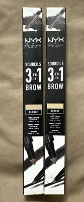 New LOT OF 2 - NYX Sourcils 3 in 1 Brow Pencil Powder Mascara Blonde - Image 1 of 2