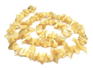 😏 Melonenschnecke Perlen lange Splitter ca. 10 - 20 mm Muschelperlen Strang 😉 - Bild 1 von 1