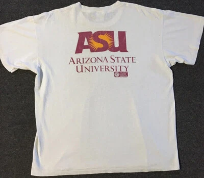 Camisa De Colección Años 90 ASU Desteñida Distress L XL Puntada Única College Track PE Grunge Años 80 Foto 1 de 4