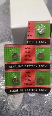 5 Batterie AG4 a bottone Ossido D'argento orologi LR626, 377, SR626, 177 - Immagine 1 di 2
