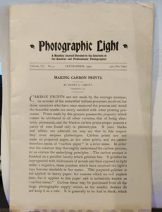 Vintage Photographic Light: Monthly Photography Journal; Sept. 1900 Issue - Picture 1 of 9