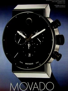2012 Movado Sapphire Synergy Chronograph 42 MM Black-Original PRINT AD-8.5 x 11" - Picture 1 of 3