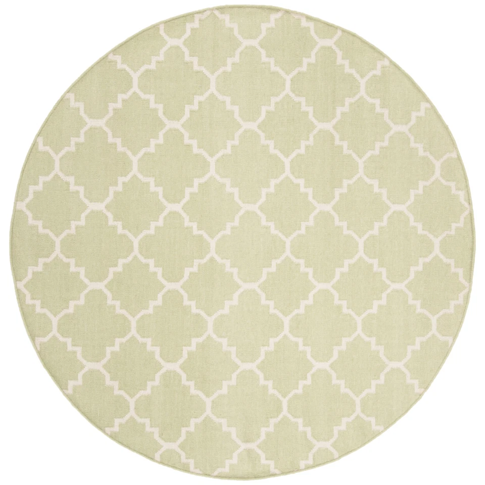 SAFAVIEH Dhurries DHU554A Light Green / Ivory Rug - Image 1 of 4