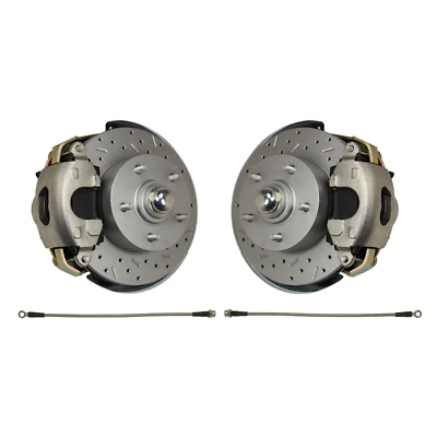 Chevrolet Nova 1968-74 kit de conversión de freno de disco delantero con rotores perforados Foto 1 de 4