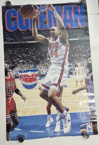 Coleman 1993 New Jersey Nets NBA Basketball Action 22.25”x34.25” POSTER Rodman Cover