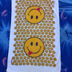 SMILEY FACE HAVE A NICE DAY TOWEL,BAR STYLE,1960'S/70'S,FORREST GUMP,23"X15",VGC - Picture 1 of 8