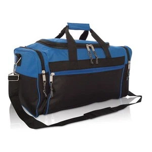 Brand New Duffle Bag Duffel Bag Large in Royal Blue and Black Gym Bag - Picture 1 of 6