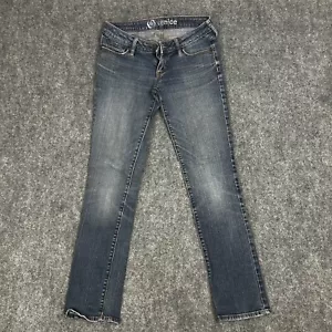 Pantalones de mezclilla para mujer Bullhead Denim Venice ajustados tiro bajo azules 1 corto - Imagen 1 de 8