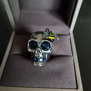 Alexander McQueen skull ring in brass with silver finish From Japan - Picture 1 of 10