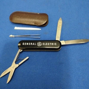 Vintage Victorinox General Electric  Folding Knife In Leather Case Excellent  - Picture 1 of 9