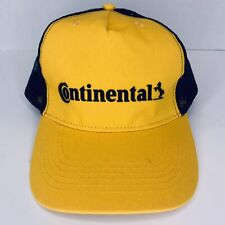 Continental Hook Loop Hat Adj Ball Cap Yellow Black Tire Mesh Horse Auto Hipster