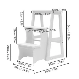 Folding Library Ladder Chair, Lightweight Portable Multifunctional Step Stool - Picture 1 of 24