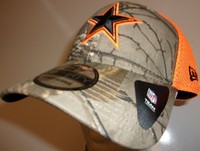 New Era 39Thirty Dallas Cowboys Cap Hat Men's M/L flex fit mesh neo orange camo