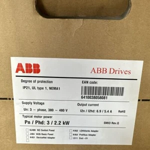 ABB DRIVE INVERTER ACS550-01-06A9-4. 2.2KW brand new (REFB1S1) No Keypad - Picture 1 of 3